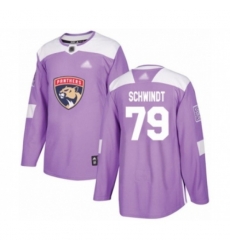 Florida Panthers #79 Cole Schwindt Authentic Purple Fights Cancer Practice Hockey Jersey