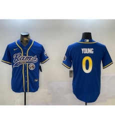 Los Angeles Rams #0 Byron Young Royal Cool Base Stitched Baseball Jerseys