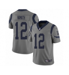 Los Angeles Rams #12 Joe Namath Limited Gray Inverted Legend Football Jersey
