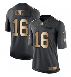 Los Angeles Rams #16 Jared Goff Limited Black Gold Salute to Service NFL Jersey