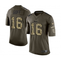Los Angeles Rams #16 Jared Goff Limited Green Salute to Service NFL Jersey