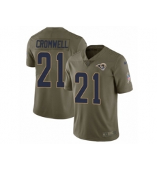 Los Angeles Rams #21 Nolan Cromwell Limited Olive 2017 Salute to Service NFL Jersey
