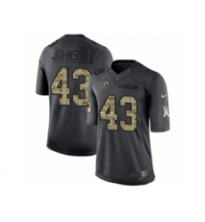 Los Angeles Rams #43 John Johnson Limited Black 2016 Salute to Service NFL Jersey