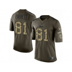 Los Angeles Rams #81 Gerald Everett Limited Green Salute to Service NFL Jersey