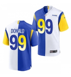 Los Angeles Rams #99 Aaron Donald Nike Royal White Split Two-Tone Jersey