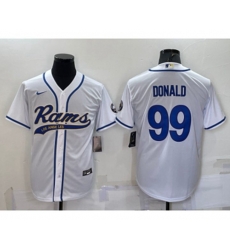 Los Angeles Rams #99 Aaron Donald White Stitched Cool Base Nike Baseball Jersey