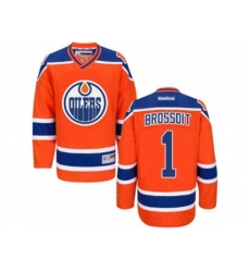 Edmonton Oilers #1 Laurent Brossoit Authentic Orange Third NHL Jersey