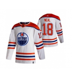 Edmonton Oilers #18 James Neal White 2020-21 Reverse Retro Alternate Hockey Jersey
