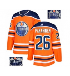 Edmonton Oilers #26 Iiro Pakarinen Authentic Orange Fashion Gold NHL Jersey