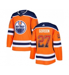 Edmonton Oilers #27 Boyd Gordon Authentic Orange Drift Fashion NHL Jersey