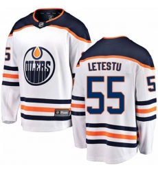 Edmonton Oilers #55 Mark Letestu Fanatics Branded White Away Breakaway NHL Jersey