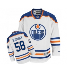 Edmonton Oilers #58 Anton Slepyshev Authentic White Away NHL Jersey