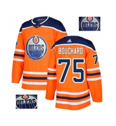 Edmonton Oilers #75 Evan Bouchard Authentic Orange Fashion Gold NHL Jersey