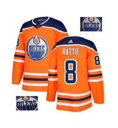 Edmonton Oilers #8 Ty Rattie Authentic Orange Fashion Gold NHL Jersey