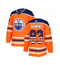 Edmonton Oilers #83 Matt Benning Authentic Orange USA Flag Fashion NHL Jersey
