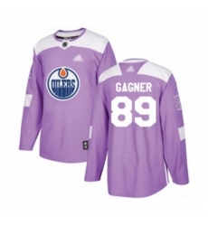 Edmonton Oilers #89 Sam Gagner Authentic Purple Fights Cancer Practice Hockey Jersey