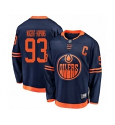 Edmonton Oilers #93 Ryan Nugent-Hopkins Authentic Navy Blue Alternate Fanatics Branded Breakaway Hockey Jersey