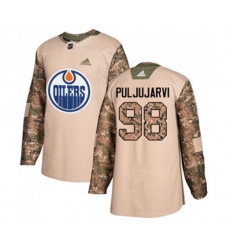 Edmonton Oilers #98 Jesse Puljujarvi Authentic Camo Veterans Day Practice NHL Jersey