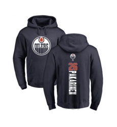 Edmonton Oilers #26 Iiro Pakarinen Navy Blue Backer Pullover Hoodie