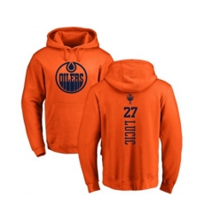 Edmonton Oilers #27 Milan Lucic Orange One Color Backer Pullover Hoodie