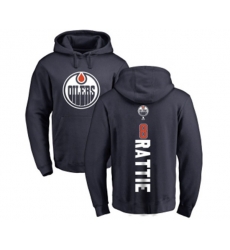 Edmonton Oilers #8 Ty Rattie Navy Blue Backer Pullover Hoodie