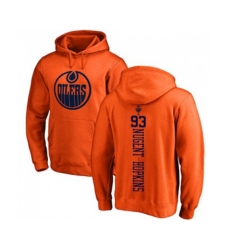 Edmonton Oilers #93 Ryan Nugent-Hopkins Orange One Color Backer Pullover Hoodie
