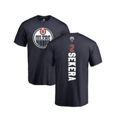 Edmonton Oilers #2 Andrej Sekera Navy Blue Backer T-Shirt
