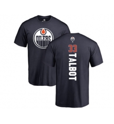 Edmonton Oilers #33 Cam Talbot Navy Blue Backer T-Shirt