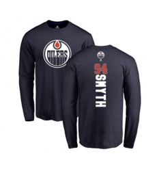 Edmonton Oilers #94 Ryan Smyth Navy Blue Backer Long Sleeve T-Shirt