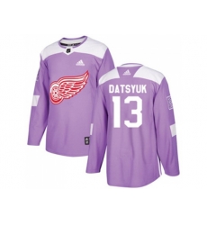 Detroit Red Wings #13 Pavel Datsyuk Purple Authentic Fights Cancer Stitched NHL Jersey