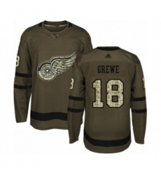 Detroit Red Wings #18 Albin Grewe Authentic Green Salute to Service Hockey Jersey