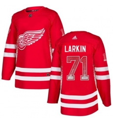 Detroit Red Wings #71 Dylan Larkin Authentic Red Drift Fashion NHL Jersey