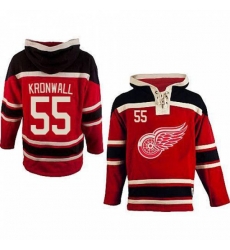 Old Time Hockey Detroit Red Wings #55 Niklas Kronwall Premier Red Sawyer Hooded Sweatshirt NHL Jersey