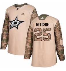 Dallas Stars #25 Brett Ritchie Authentic Camo Veterans Day Practice NHL Jersey