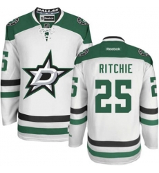 Dallas Stars #25 Brett Ritchie Authentic White Away NHL Jersey
