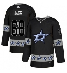 Dallas Stars #68 Jaromir Jagr Authentic Black Team Logo Fashion NHL Jersey