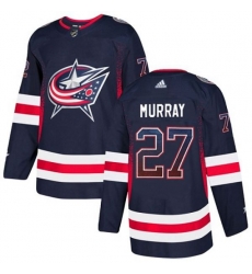 Columbus Blue Jackets #27 Ryan Murray Authentic Navy Blue Drift Fashion NHL Jersey