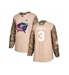 Columbus Blue Jackets #3 Seth Jones Camo Authentic 2017 Veterans Day Stitched NHL Jersey