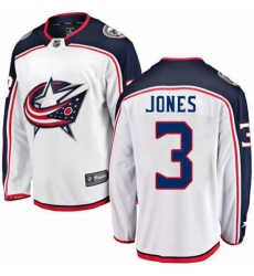Columbus Blue Jackets #3 Seth Jones Fanatics Branded White Away Breakaway NHL Jersey