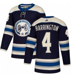 Columbus Blue Jackets #4 Scott Harrington Authentic Navy Blue Alternate NHL Jersey