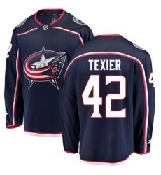 Columbus Blue Jackets #42 Alexandre Texier Fanatics Branded Navy Blue Home Breakaway NHL Jersey