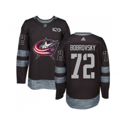 Columbus Blue Jackets #72 Sergei Bobrovsky Black 1917-2017 100th Anniversary Stitched NHL Jersey