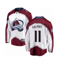 Colorado Avalanche #11 Matt Calvert Authentic White Away Fanatics Branded Breakaway NHL Jersey