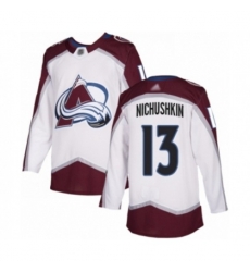 Colorado Avalanche #13 Valeri Nichushkin Authentic White Away Hockey Jersey