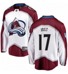 Colorado Avalanche #17 Tyson Jost Fanatics Branded White Away Breakaway NHL Jersey
