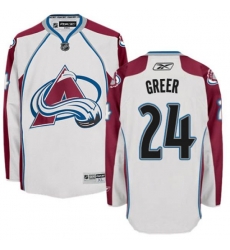 Colorado Avalanche #24 A.J. Greer Authentic White Away NHL Jersey