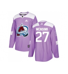 Colorado Avalanche #27 John Wensink Purple Authentic Fights Cancer Stitched NHL Jersey