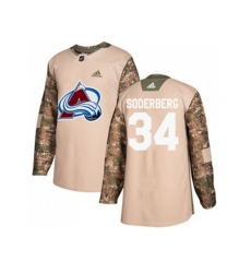 Colorado Avalanche #34 Carl Soderberg Camo Authentic 2017 Veterans Day Stitched NHL Jersey