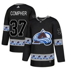 Colorado Avalanche #37 J.T. Compher Authentic Black Team Logo Fashion NHL Jersey