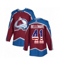 Colorado Avalanche #41 Pierre-Edouard Bellemare Authentic Burgundy Red USA Flag Fashion Hockey Jersey